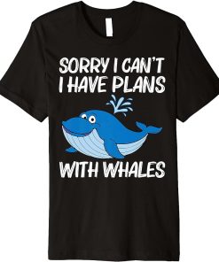 Funny Whale Art For Men Women Orca Narwhal Blue Whales Premium T-Shirt