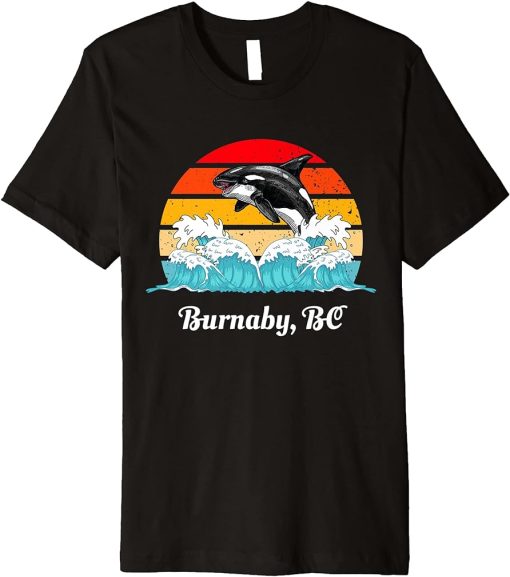 Vintage Burnaby BC Distressed Orca Killer Whale Art Premium T-Shirt